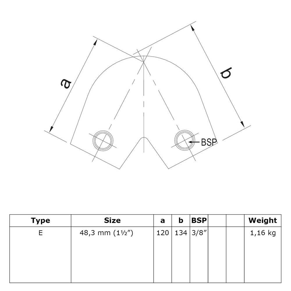 Doos Variabel kniestuk 40° - 70°-E / 48,3 mm (12 stuks)